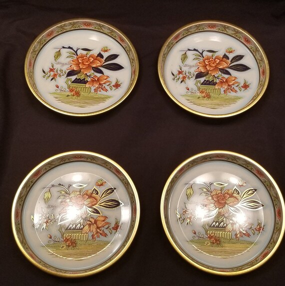Set Daher Decorated Ware 11101 Round Floral Tin Plate Made In Etsy