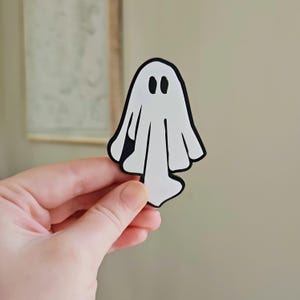 Cute spooky ghost refrigerator magnet, Halloween decor, acrylic decor, cute ghost magnet