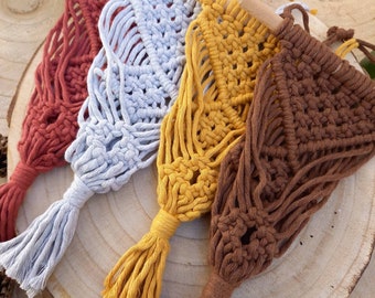 Macrame Flower hanging DIY handmade knotted macrame wall hanging wall traffic light gift plants decoration handmade
