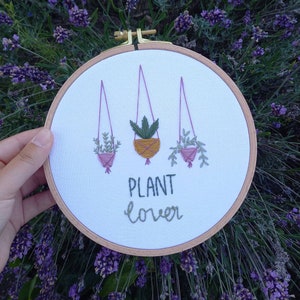 Embroidery picture Plantlover plant love unique embroidered handmade handmade diy gift decoration embroidery frame arts and crafts special
