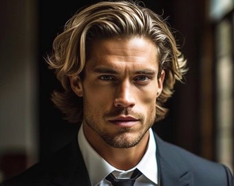 AI Male Model Romance Novel Cover Model, AI Photography, Handsome Man