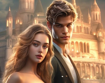 Exclusive AI Female and Male Model: Magical Couple Romance Novel Cover Model, AI Photography, Elegant Couple in Historical Dress