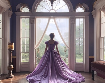 AI Female Model: Historical Romance Novel Cover Model, AI Photography, Elegant Woman in Historical Dress Portrait