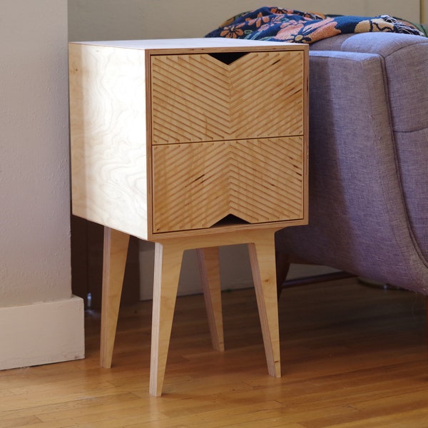 Tall Div Modern Nightstand with Drawers