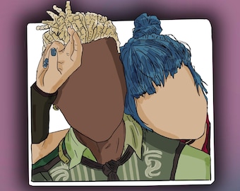 Powder/Jinx und Ekko von Arcane, wasserfester Sticker!