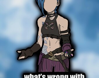 Jinx From Arcane, Funny Moment, Waterproof Sticker!