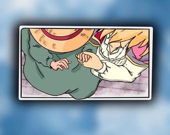 Howl i Sophie z Ruchomego zamku Hauru - Studio Ghibli - wodoodporna naklejka!