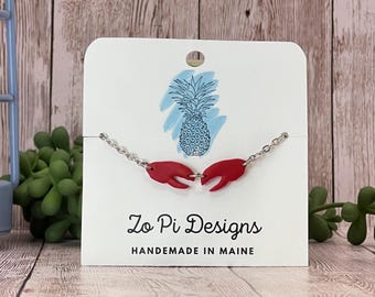 lobster claw pendant necklace