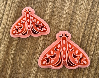 Boho moth cutter, clay cutter, butterfly cutter, embossed cutter, polymer clay tool, moth cutter, witchy cutter