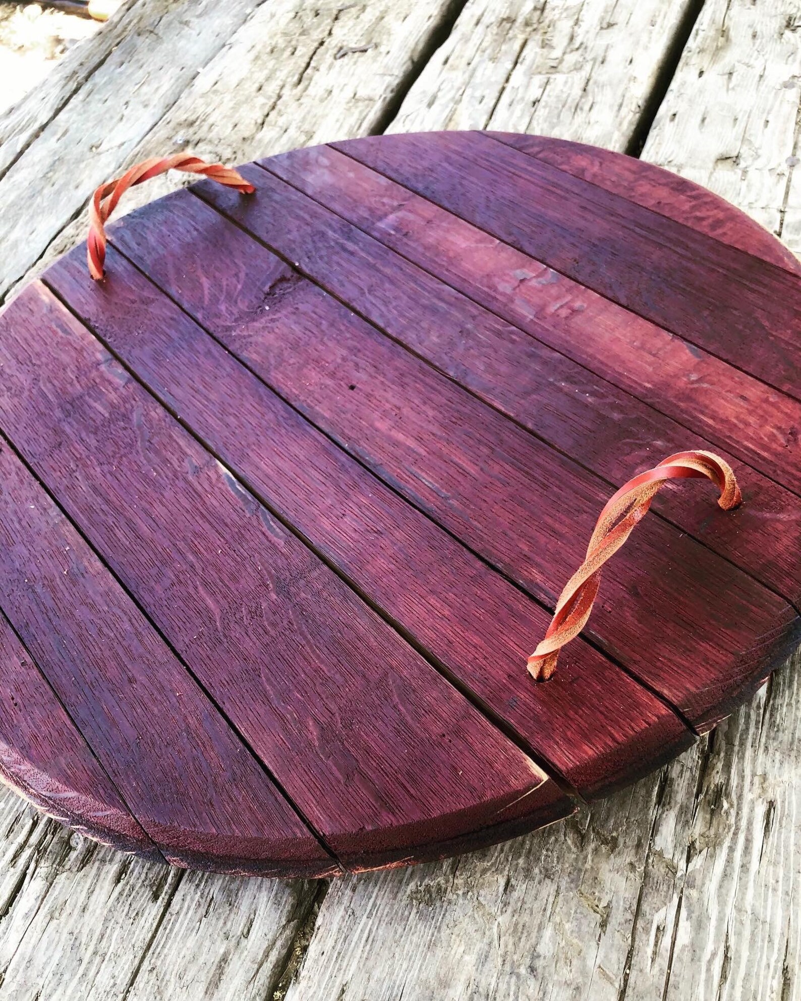 Wine barrel bottom charcuterie board Etsy