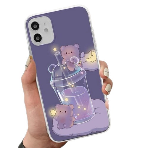 Cartoon Glow Cute Bear Bubble Tea Soft Tpu Iphone Case Apple Etsy Cartoon Glow Cute Bear Bubble Tea Soft Tpu Iphone Case Apple Etsy