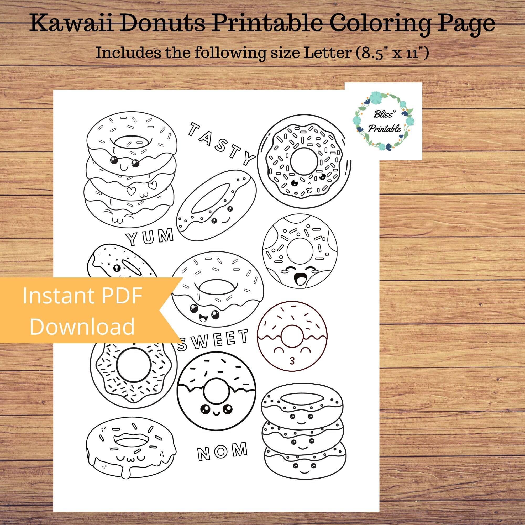 Coloriage Donuts Kawaii A Imprimer Coloriage imprimable Kawaii Donuts Coloriage Donuts - Etsy Canada