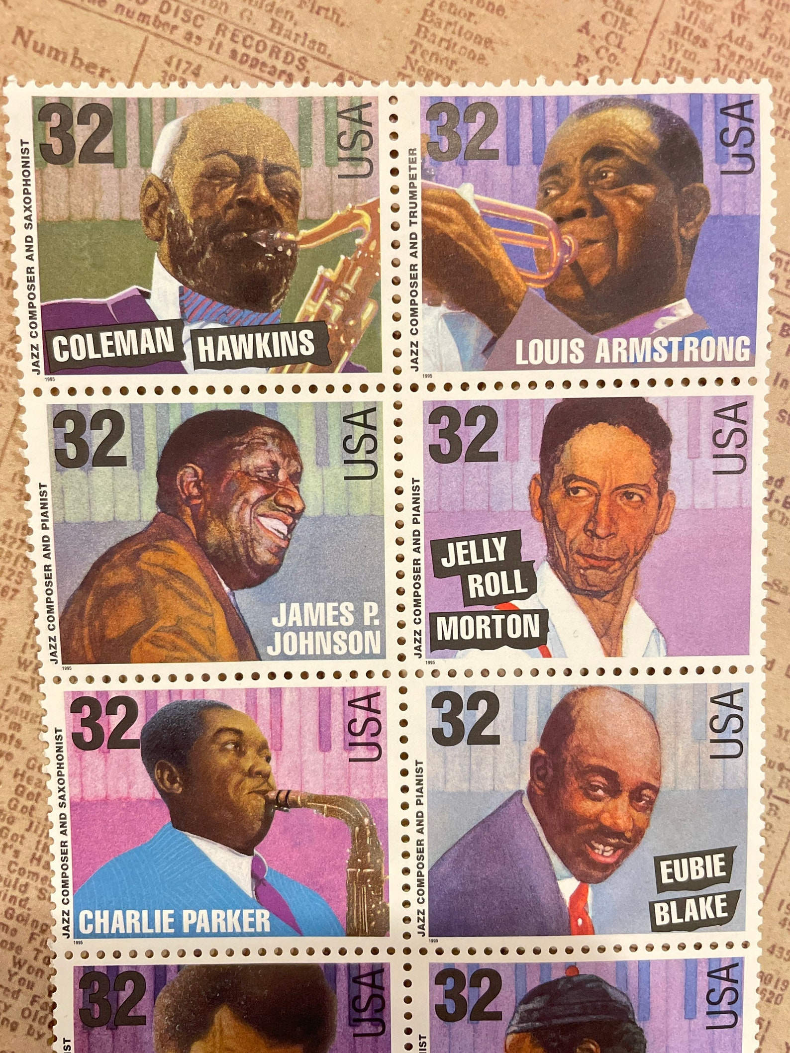 Jazz Musicians 1995 ten 10 Unused Vintage Postage Stamps Etsy