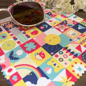 Folk Art Microfiber Cloth | Rainbow Cleaning Cloth |  Glasses Cleaning Cloth | Cute Microfiber Cloth