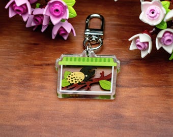 Eastern Hercules Beetle Acrylic Charm | Acrylic Beetle Keychain | Insect Keychain | Zipper Pull