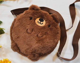 Cute Bear Bag | Brown Bear Bag | Kawaii Bear Bag | Bear Purse | Cute Purse | Animal Shaped Bag | Bear Shaped Bag | Soft Bag