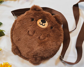 Cute Bear Bag | Brown Bear Bag | Kawaii Bear Bag | Bear Purse | Cute Purse | Animal Shaped Bag | Bear Shaped Bag | Soft Bag