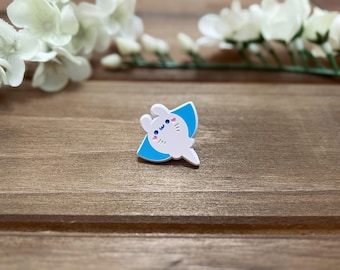 Manta Ray Enamel Pin | Sea Pancake Enamel Pin | Cute Manta Ray Enamel Pin | Cute Pin | Underwater Enamel Pin | Ocean Pin | Soft Enamel Pin