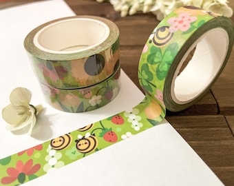 Honey and Clover Washi Tape | Spring Washi Tape | Scrapbooking Tape | Bee and Flower Washi Tape | Floral Washi Tape