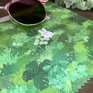 Bunny Microfiber Cloth | Rabbit Cleaning Cloth | Grass Field Glasses Cleaning Cloth | Cute Microfiber Cloth