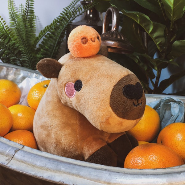 B Grade Capybara Plush | Cute Capybara Plush | Capybara with Yuzu Plush | Polyester Capybara Plush | Capybara Toy | Capybara Gift