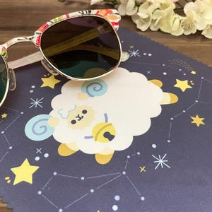Sheep Microfiber Cloth | Ram Cleaning Cloth | Constellation Glasses Cleaning Cloth | Cute Microfiber Cloth