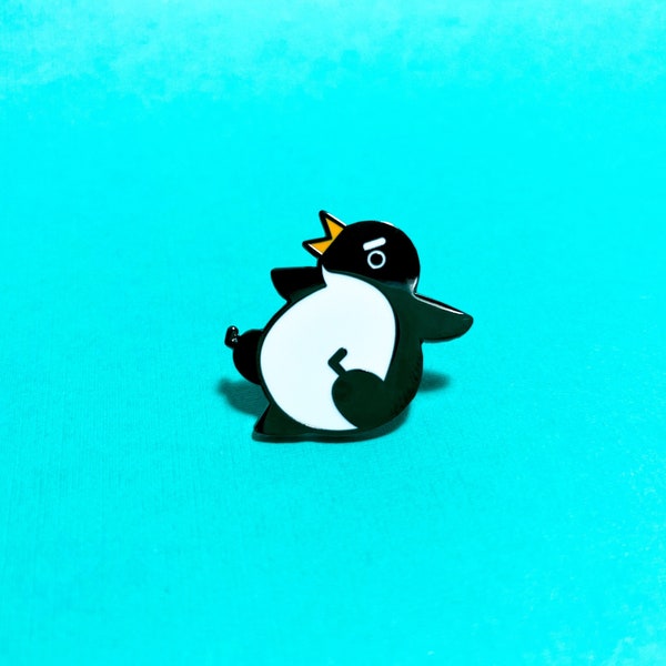 B-Grade Black Clumsy Penguin Enamel Pin | Cute Penguin Pin | Winter Pin | Small Pin