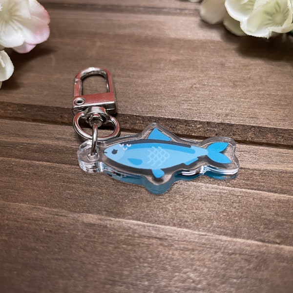 Herring Acrylic Charm | Acrylic Fish Keychain | Zipper Pull