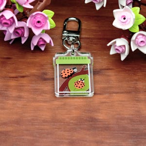 Ladybug Acrylic Charm | Acrylic Beetle Keychain | Ladybird Keychain | Zipper Pull