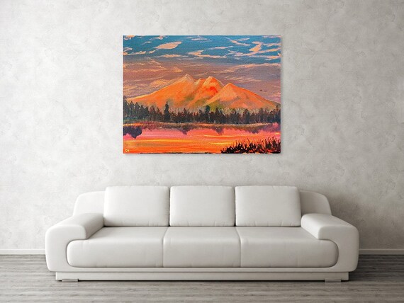 Flagstaff Arizona Print, San Francisco Peaks Wall Art, Sunset