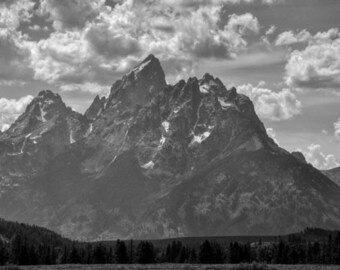 Grand Teton Print, Tetons Black and White, Jackson Hole, Wyoming, Rocky Mountains, Western Landscape, National Park, Wall art, home decor