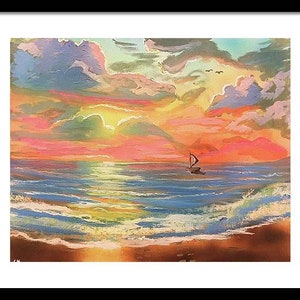 Mission Beach Painting Print, San Diego Wall Art, California Painting, Pacific Ocean Art, Coast Home Decor, San Diego CA Prints, CA Wall Art