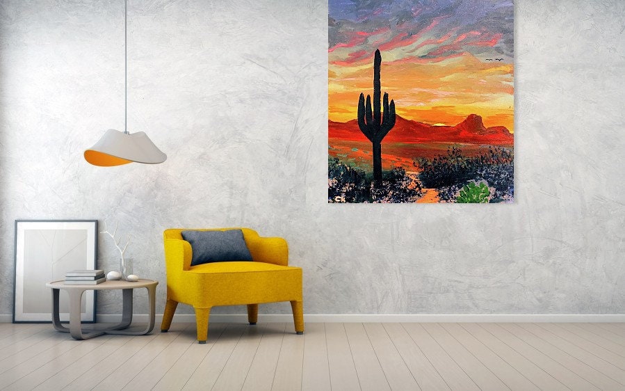 Tucson Wall Art, Twin Peaks Sunset, Marana AZ, Safford Peak Print