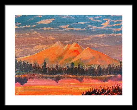 Flagstaff Arizona Print, San Francisco Peaks Wall Art, Sunset