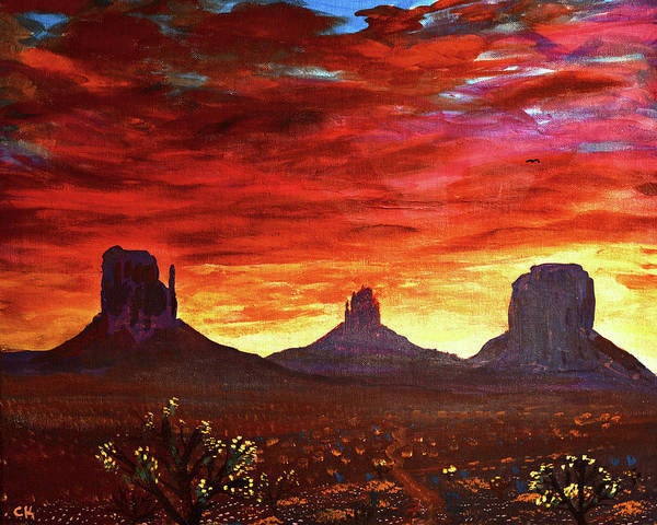 絵画 valley Monument Valley Painting, Original Arizona Artwork, Northern