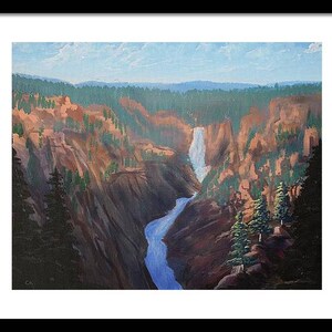 Yellowstone Print, Wyoming Wall Art, Grand Canyon of the Yellowstone, Lower Falls, Landscape Art, Waterfall Print, National Park Art, Wyo