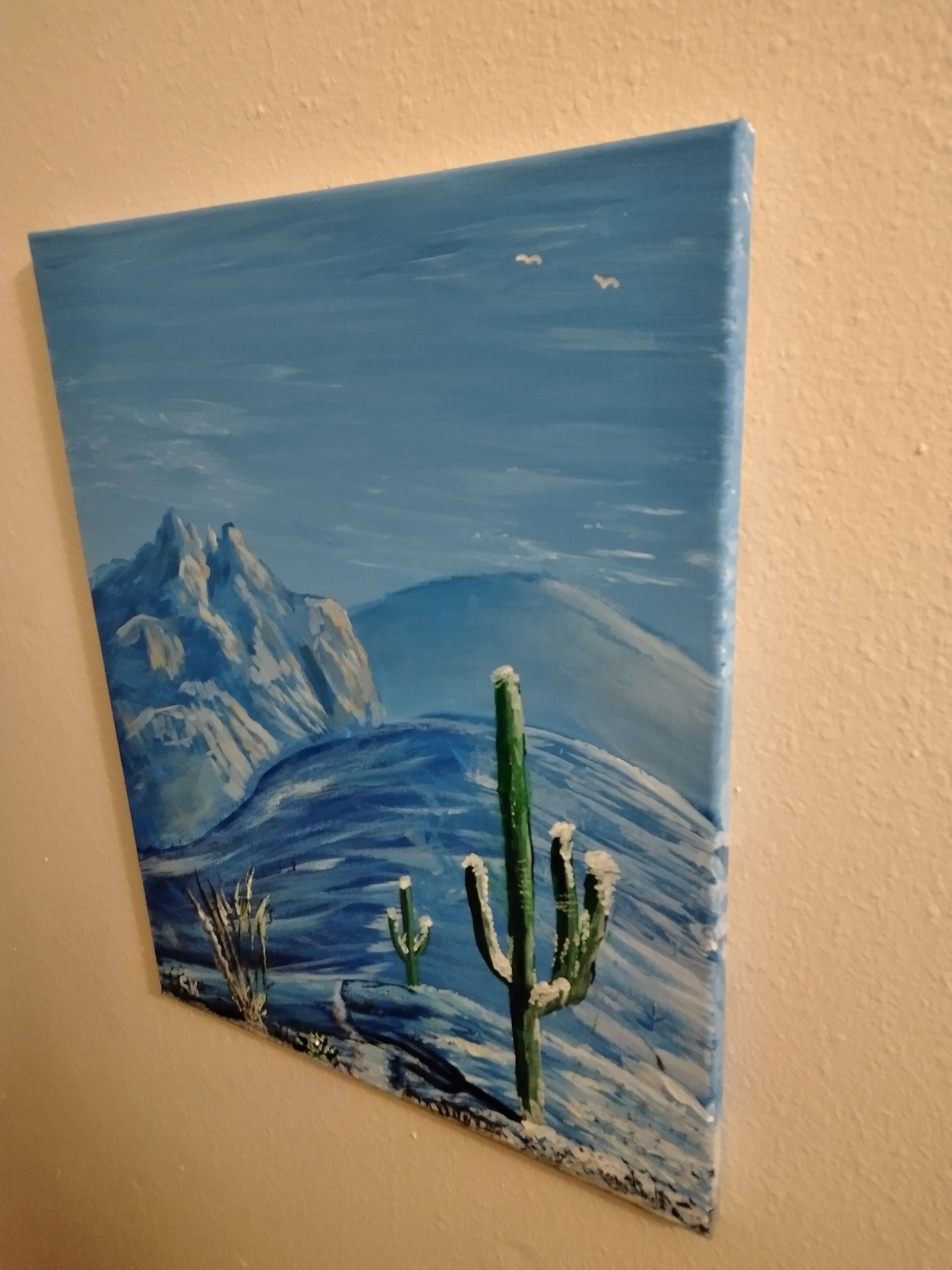 Pintura original de Tucson, Nieve del desierto de Sonora, Invierno de  Arizona, Finger Rock, Montañas Catalina, Cactus Saguaro, Arte Nevado, Arte  Original -  México
