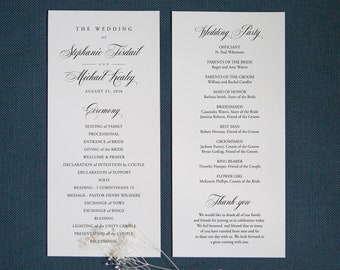 Reception Program Etsy