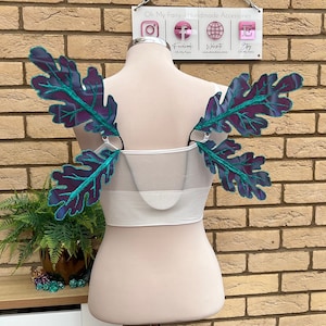 Blue and Turquoise Oak Leave Woodland Fantasy Fairy Cosplay Costume Adult and Child Wings