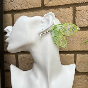 Green Ombre Butterfly Wings, Ear Wings, Ear Cuff, Cosplay Accessories, Fantasy Ears