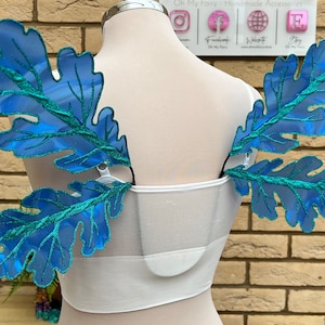 Blue Oak Leaf Woodland Fairy Wings, Pixie Wings, Cosplay Accessory, Fantasy Fairy Cosplay Wings, Photography WIngs,
