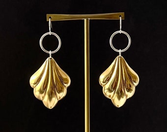 Mixed Metal Kinetic Shell Earrings