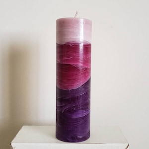 Pink Plum Purple Handcrafted Pillar Candle