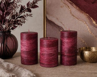 Burgundy Wine Handcrafted Pillar Candle