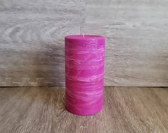 Decorative Pink Layered Pillar Candle