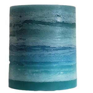Aqua Teal Turquoise Candle l Blue Green Ocean Beach Pillar Candle l Handcrafted Decorative Beach Pillar Candle For Decor or Gifts