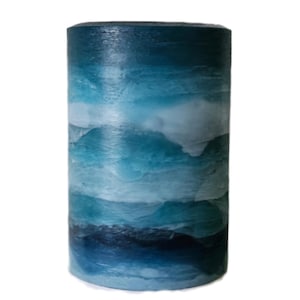 Blue Aqua Beach Pillar Candle l Blue Ocean Candle l Handcrafted Decorative Beach Pillar Candle For Decor or Gifts