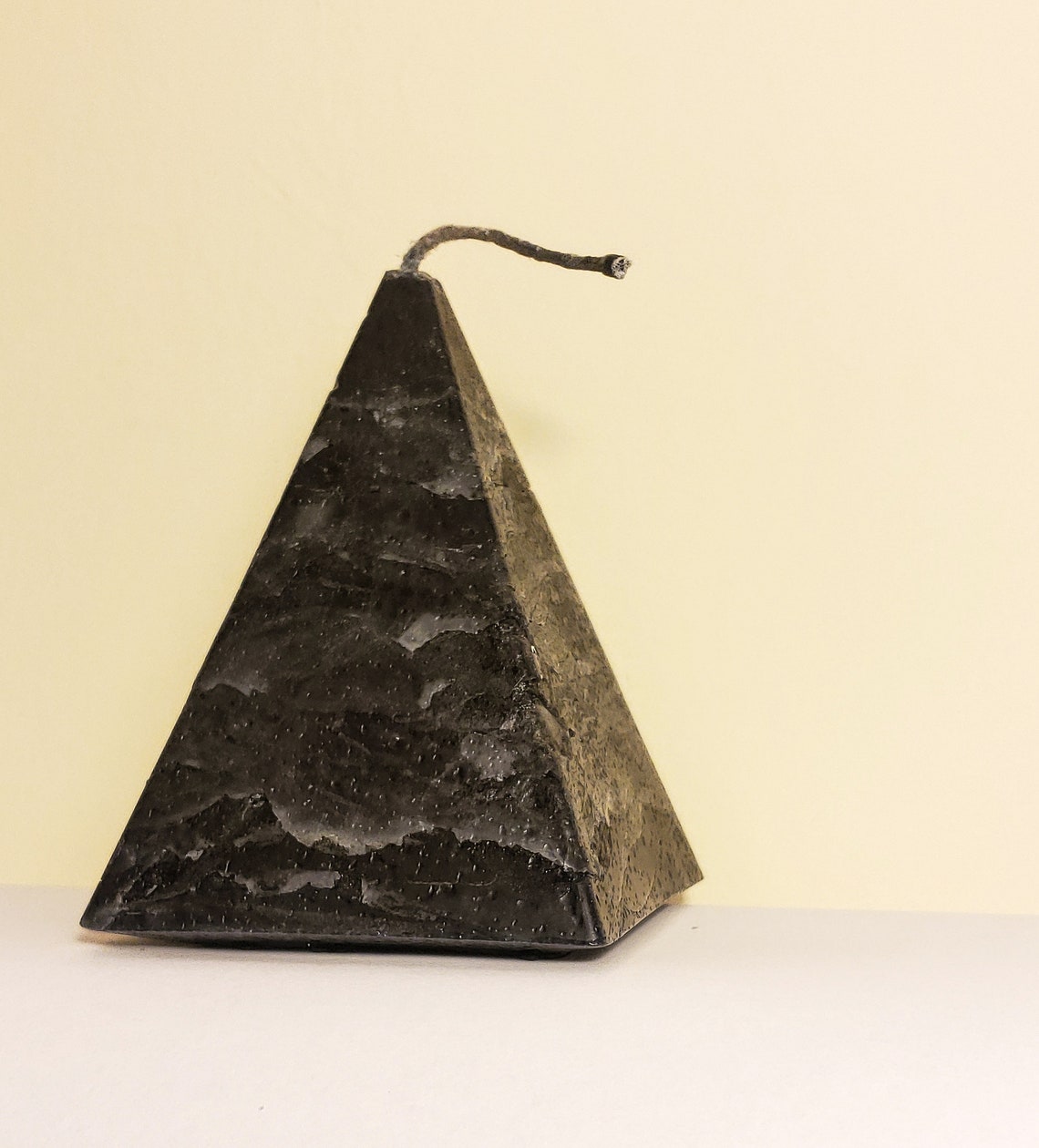 Black Textured Pyramid Candle Etsy