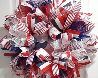 Patriotic wreaths,Patriotic wreath,Mesh patriotic wreath,Memorial Day decor,4th of July wreath,Veterans Day wreath,memorial,USA wreath,USA