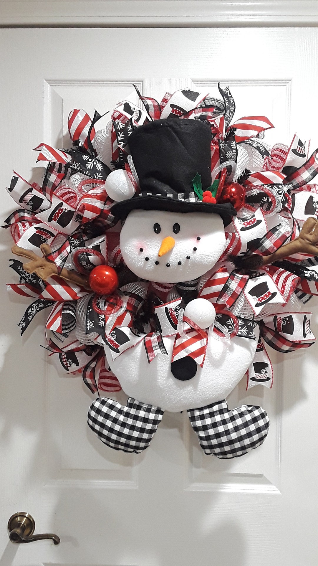 Snowman Wreath,snowman Front Door Wreath,winter Wreath,snow Wreath ...